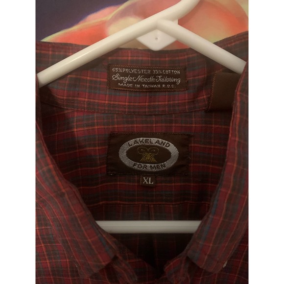Lakeland Men's Red XL Single Needle Tailored Flannel. - Picture 3 of 3